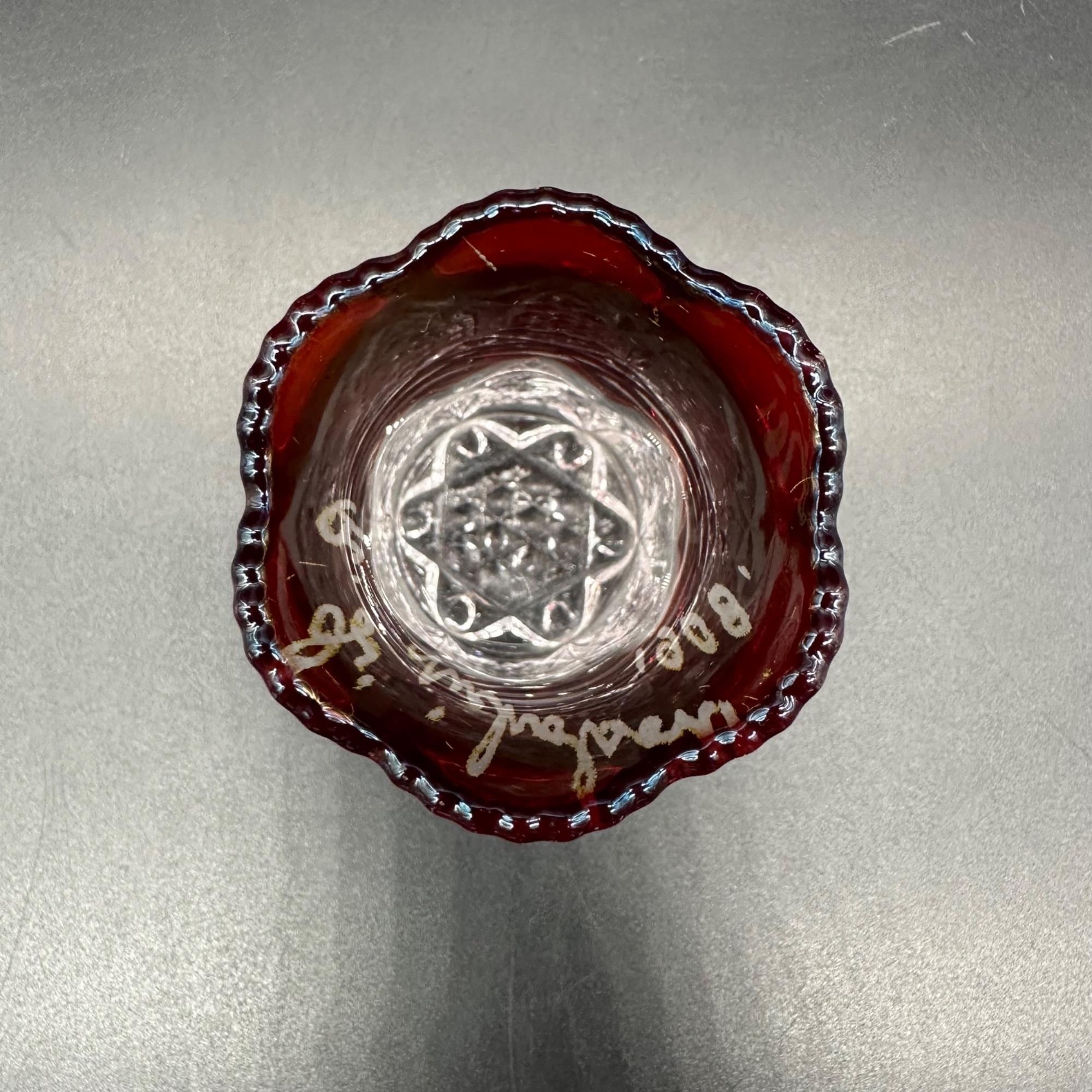 Antique EAPG 1908 Ruby Red Glass Toothpick Holder Vintage Souvenir RL ...