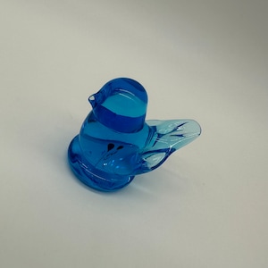 Art Glass Bird Vintage Bluebird of Happiness Figurine Statue Handmade