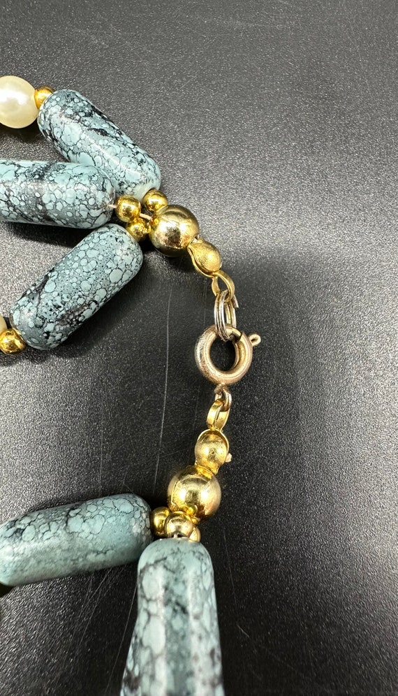 Vintage Beaded Necklace 3 Strands Golden Girls Pl… - image 4