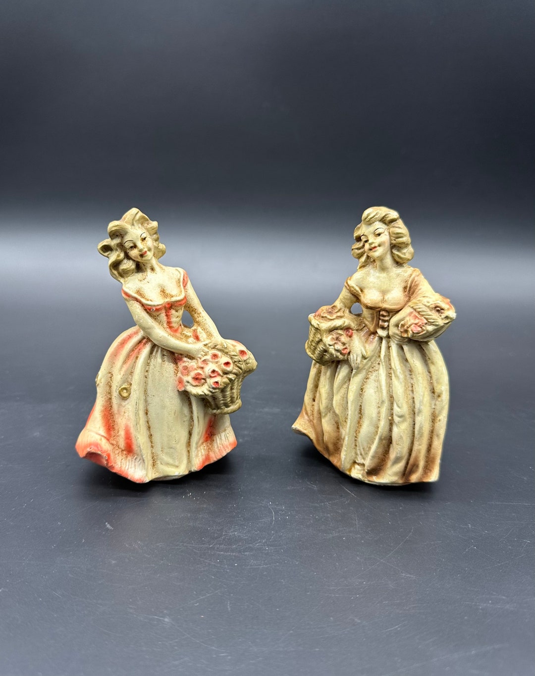 Vintage Lady Figurines Composite Victorian Flower Maidens Etsy