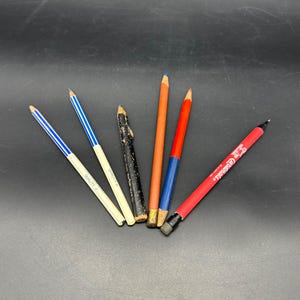 Vintage Pencil Lot Of 6 Cardinals 1987 Dixons Election Red Blue 305 Worn Mystery