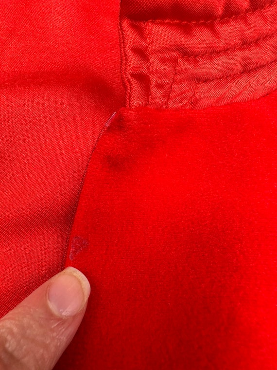 Vintage Robe Housecoat Duster Red Zipper Pockets … - image 8