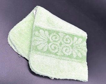 Vintage Washcloth esculpido verde remolino baño cañón EE.UU. 1980s nuevo Walmart