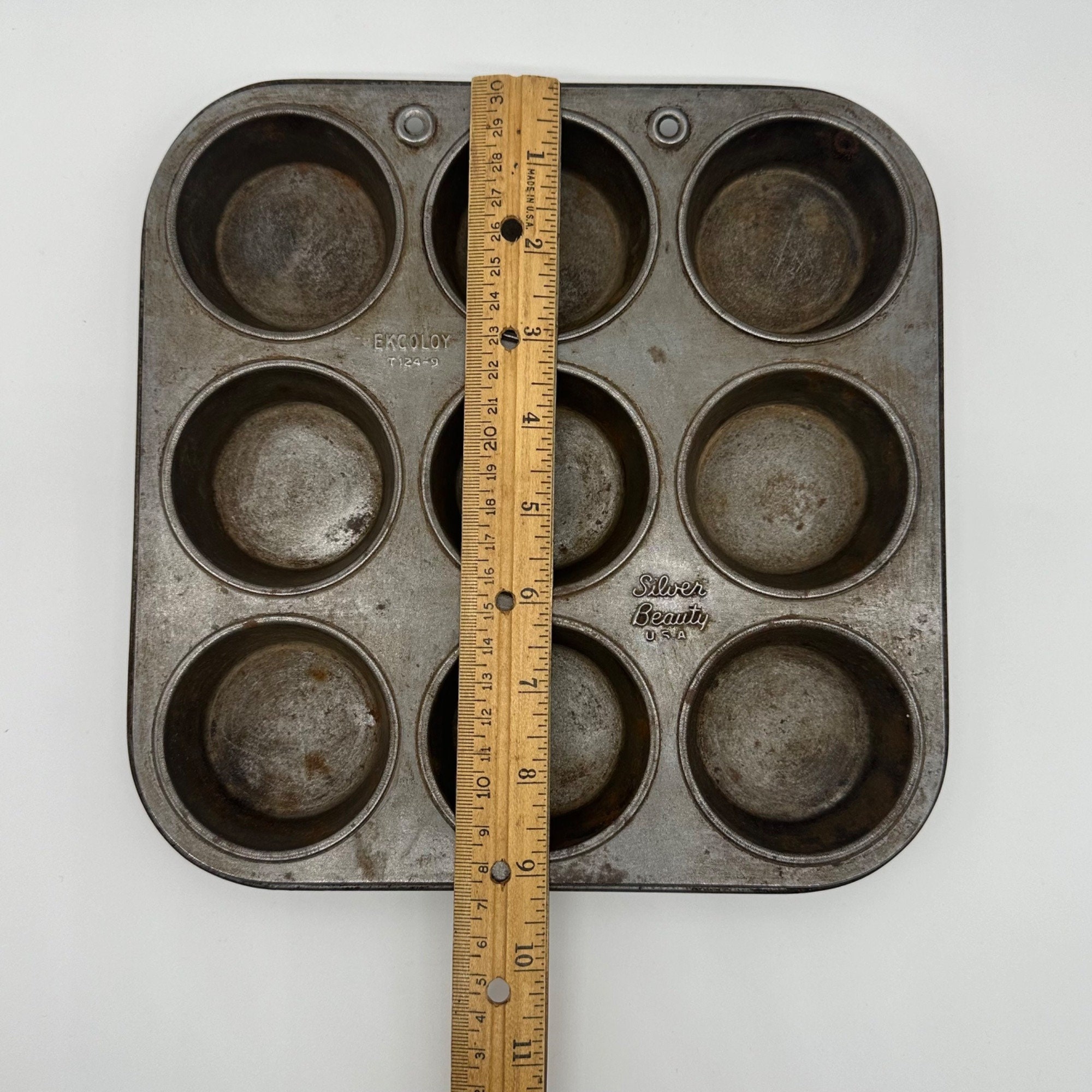 ヴィンテージ マフィン型 カップケーキパン Ekcoloy シルバー