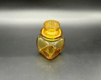 Vintage Apothecary Jar Canister Storage Container Honey Amber Gold