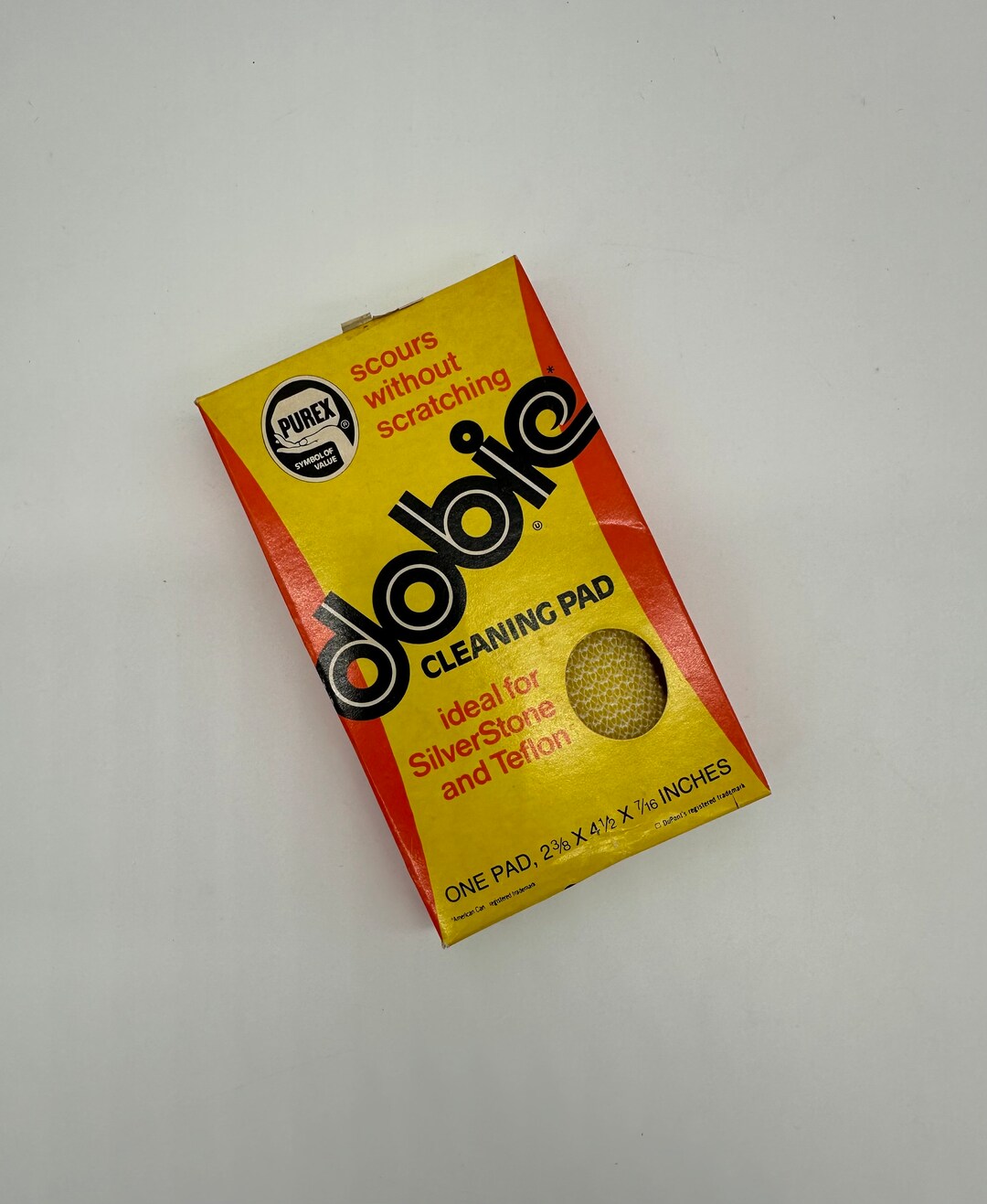Vintage Dobie Sponge Scrubber Original Box Purex USA Advertising Yellow Orange Etsy