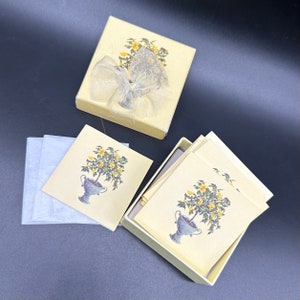 Vintage Tarjetas en blanco Miniatura Saludo Gratitud 1999 Poppy Hibiscus Box