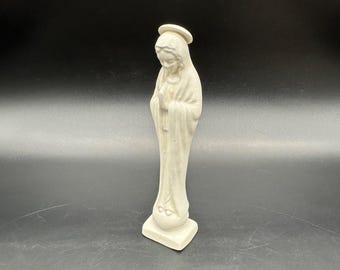 Vierge Marie en prière vintage, figurine Madonna Lee en céramique blanche, Japon Wards