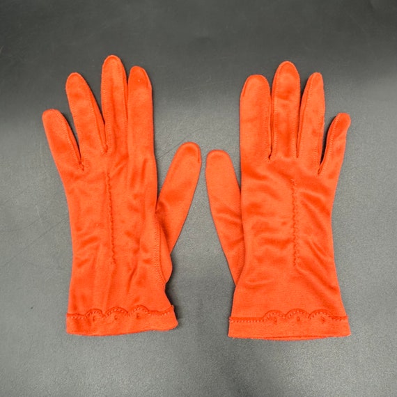 Vintage Ladies Gloves Burnt Orange Nylasuede by H… - image 2