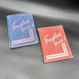 Vintage Textbooks English Grade 7 and 8 Book Hardcover 1950 Schoolhouse Teacher Decor