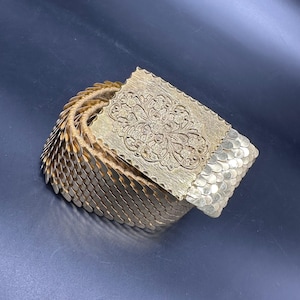 Vintage Metal Fish Scale Belt Gold Buckle 38\