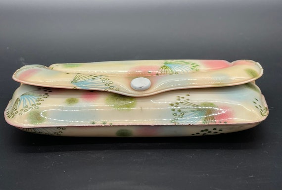 Vintage Glasses Case Floral Padded Puffy Snap Ori… - image 4