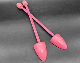 Hormas para zapatos vintage, moldes para camilla, años 50, para mujer, de madera rosa y metal, mediados de siglo