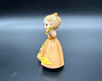 Vintage Girl Figurine George Good Josef 1974 Autumn Orange Yellow