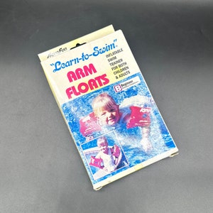 Vintage Arm Floats Water Wings Aqua Fun 1994 Inflatable Learn to Swim Beginner Red Blue