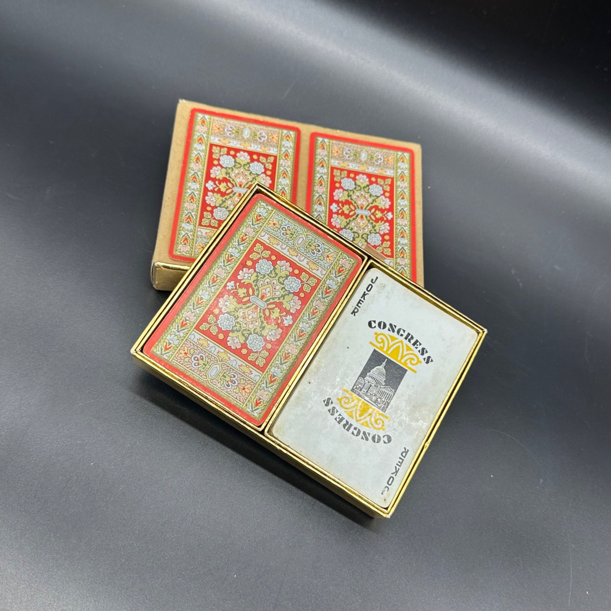 rare congress playing cards Deck Of #606 Rockwood Native Indian In Yellow B Congress Vintage Playing Cards Cel-U-Tone