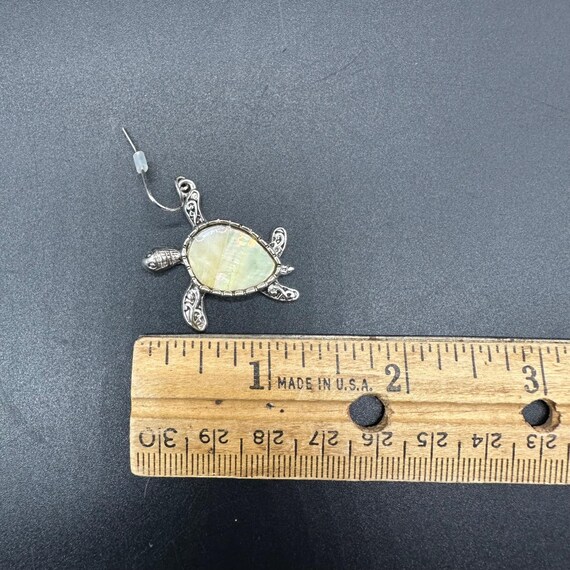 Sea Turtle Dangle Earrings Yellow Shell Inlay Fis… - image 6