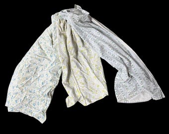Vintage Baby Blankets Lot Of Three Handmade Flannel Floral Yellow Duck READ
