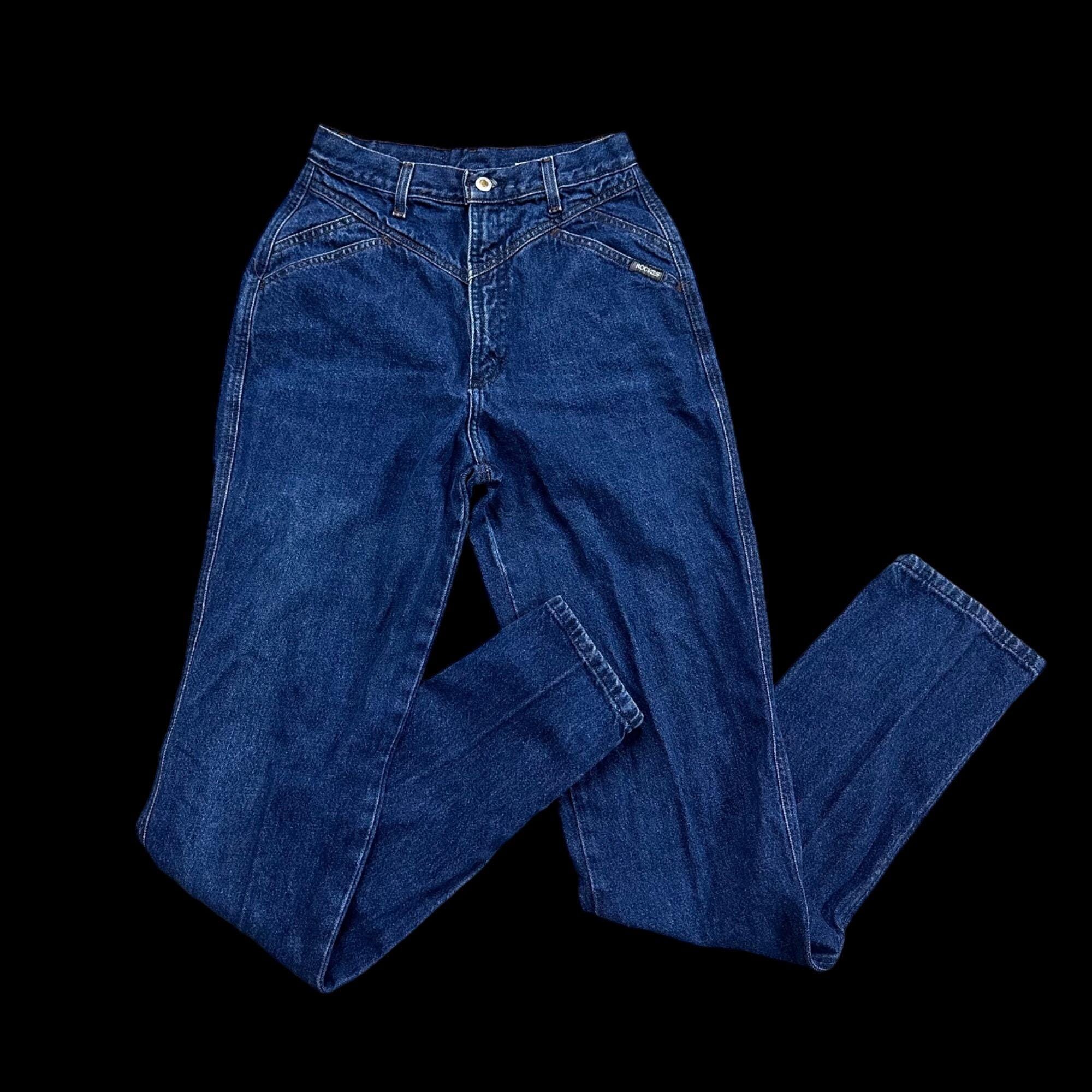 Vintage Rocky Mountain Jeans 1990s High Waisted Western Mom Blue 