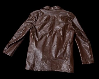Vintage Leather Jacket Zip Lining Startown USA 1970s Mens Disco 44