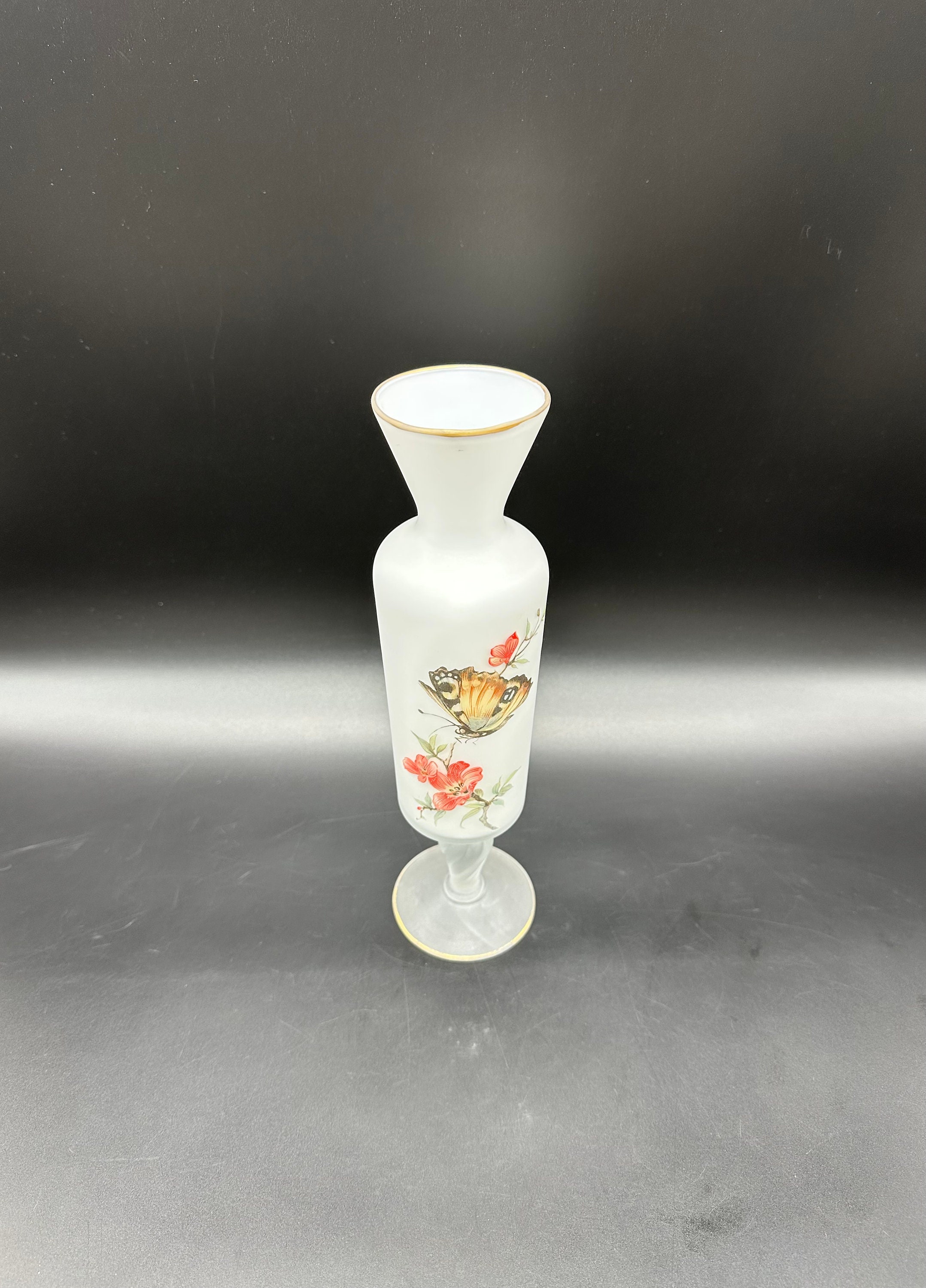 CLISPEED Metall Glas Vase Mit Schmetterling - Vintage Blumenvase Für Wohnzimmer