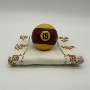 Vintage Billiard Ball Pool 15 Stripes Red Replacement Table Game Man Cave Decor