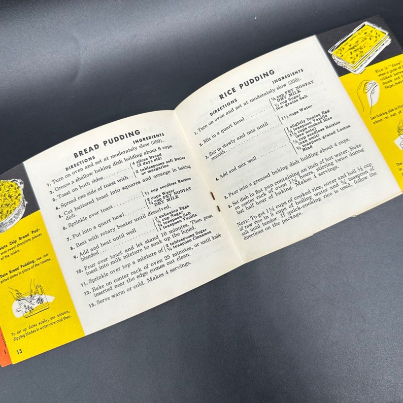 Livre de cuisine vintage livret promotionnel lait pour animaux de compagnie des années 1950 publicité recettes rétro cuisine image 5