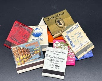 Vintage Matchbook Lot Sea World Mt Rushmore Disco Europe Souvenirs Matches Retro