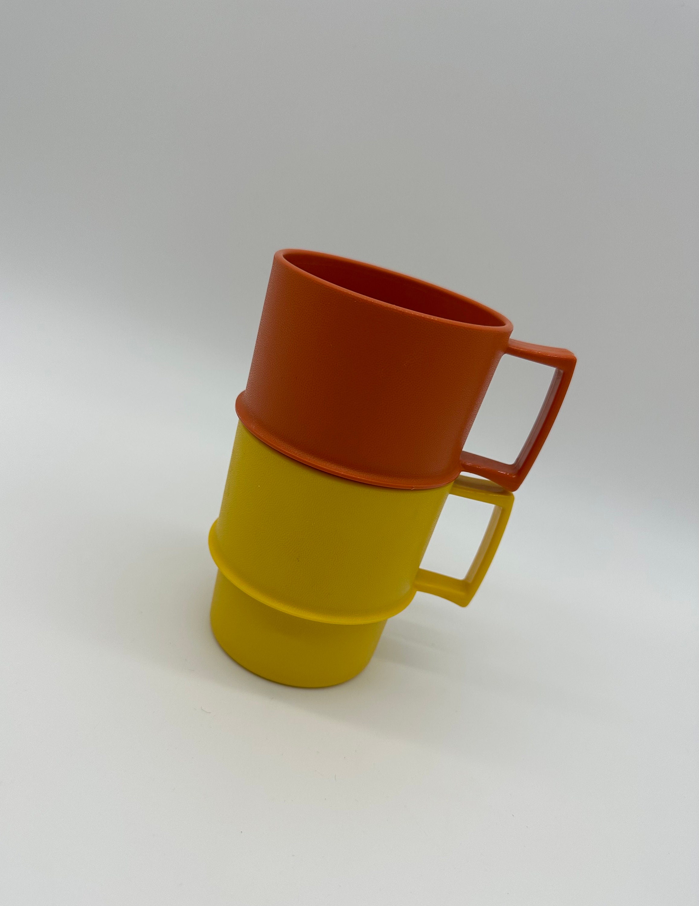 Vintage Tupperware Toy Mugs, Cups MINI, Yellow, Brown, Green, Orange,  1980s, 1400 Pretend Play, Children's Set, Coffee, Tea, Stackable 