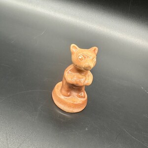 Vintage Brown Bear Figurine Miniature Statue Ceramic Woodland Creature Forest