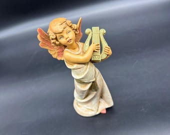 処分価格　希少　FLORENZA 天使のブックマーク ヴィンテージ ヴィンテージ 天使の置物 デポーズ イタリア 天使 竪琴 ハープ