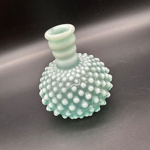 Vintage Fenton Szklana Butelka Perfum Aqua Blue Green Hobnail Opalescent Lata 50.