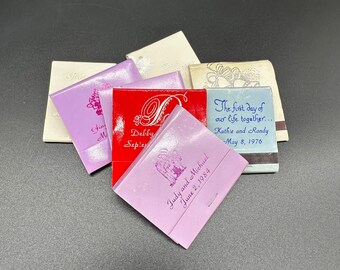 Vintage Matchbooks Wedding Souvenir Guest Gifts Retro 1970s 1980s