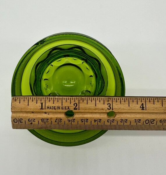 Vintage LE Smith Moon and Stars Canister Lid Green Glass