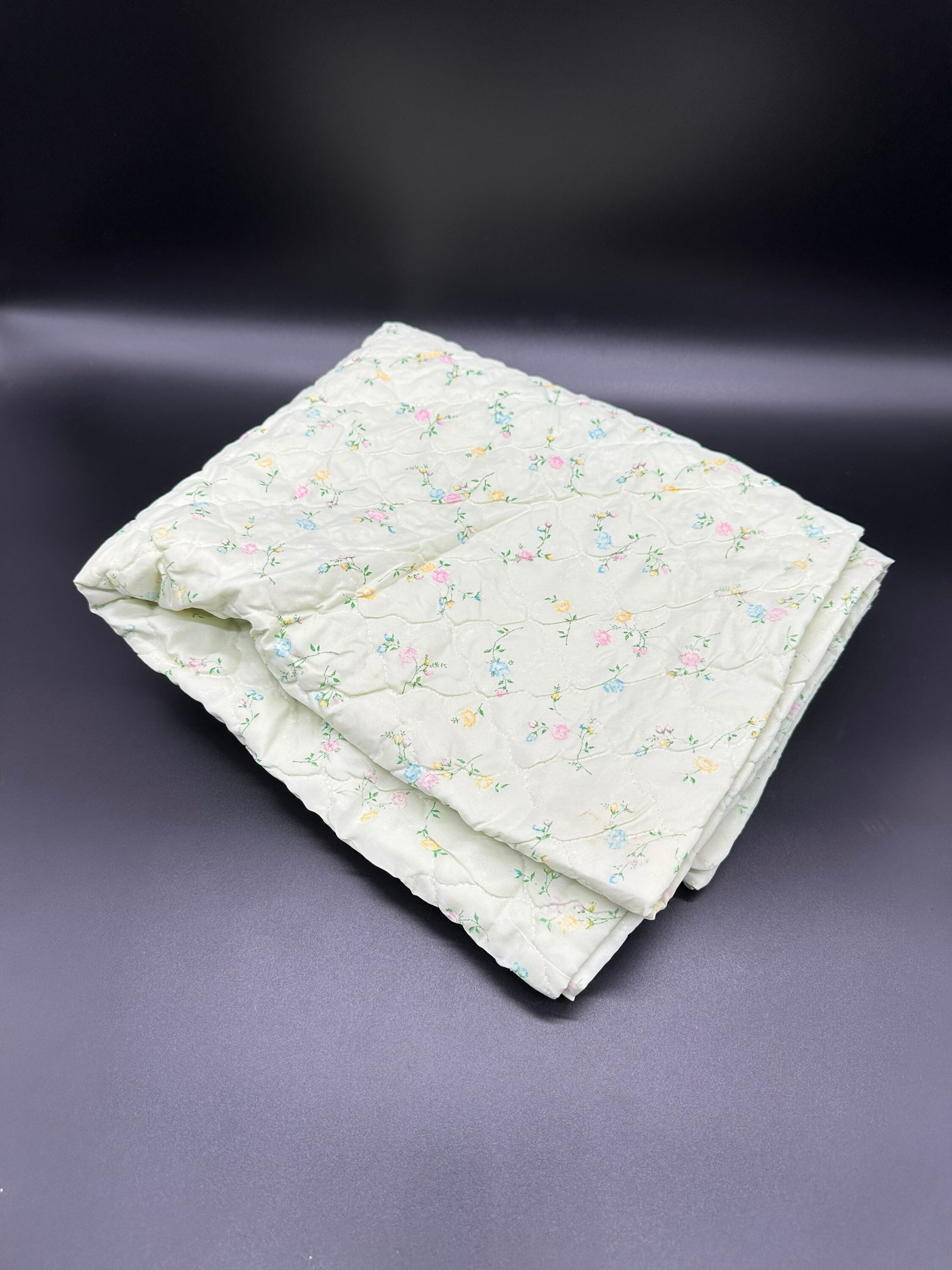 Vintage Baby Blanket Toddler Bed Flowers Handmade