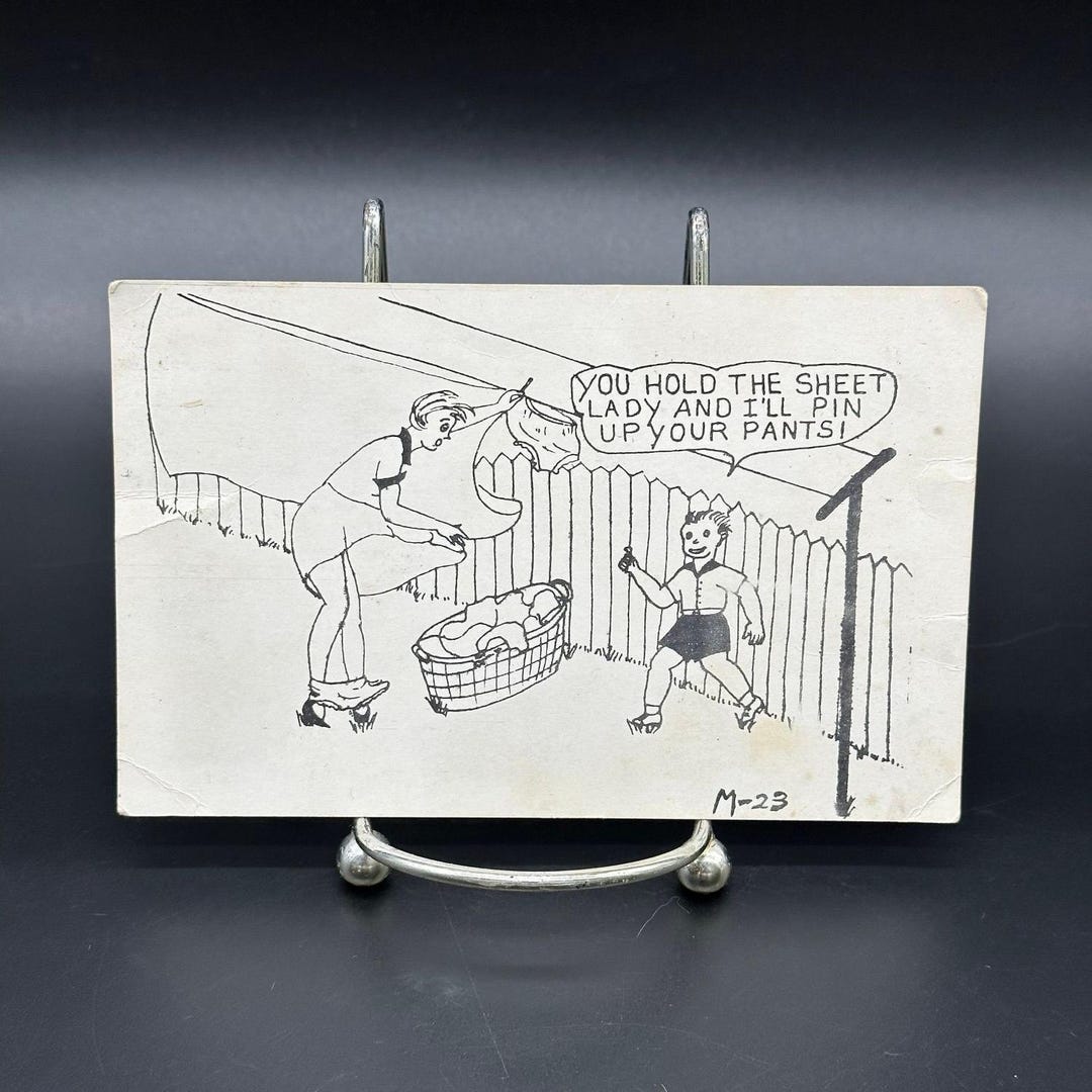 Vintage 1953 Cartoon Postcard Slater Missouri Kitschy Black and White M ...