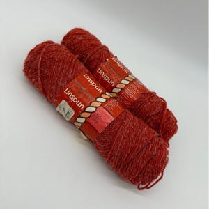 Vintage fil lin filé rouille rouge Columbia Minerva Lot de 2 écheveaux artisanat Crochet