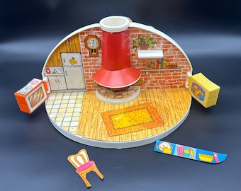 Vintage 1980 Knickerbocker Moppets maison de poupée secrète jouet kitsch rétro tel quel