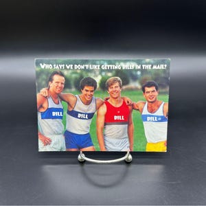 Vintage 1980er Jahre Lustige Postkarte Männer Namend Bill Hallmark USA Kurze Shorts Laufen