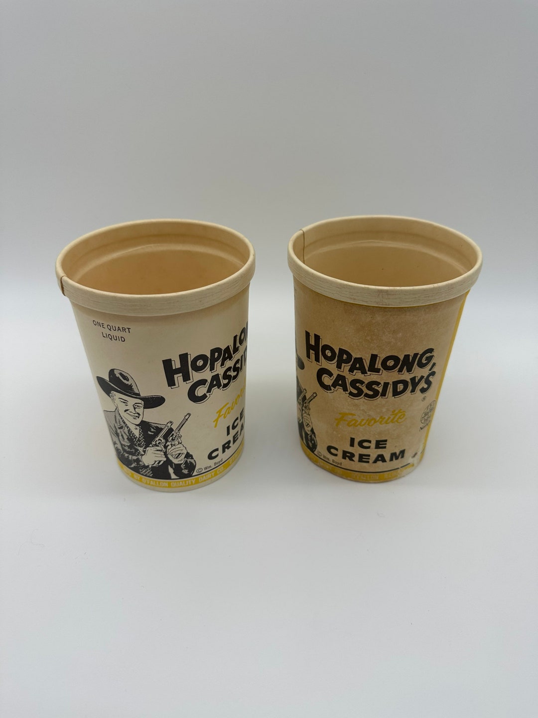 Vintage Original 1950s HOPALONG CASSIDY Ice Cream Box Quart