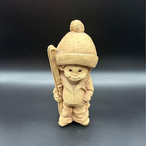 Vintage Fannykins Downhill Race Skier Figurine Bill Mack Winter Boy Statue