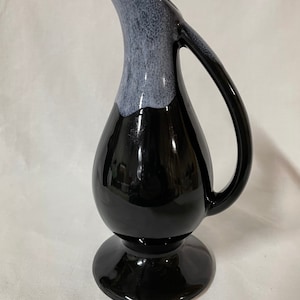 Decorative Vase Ewer Shaped Drip Glaze Mid Century Modern