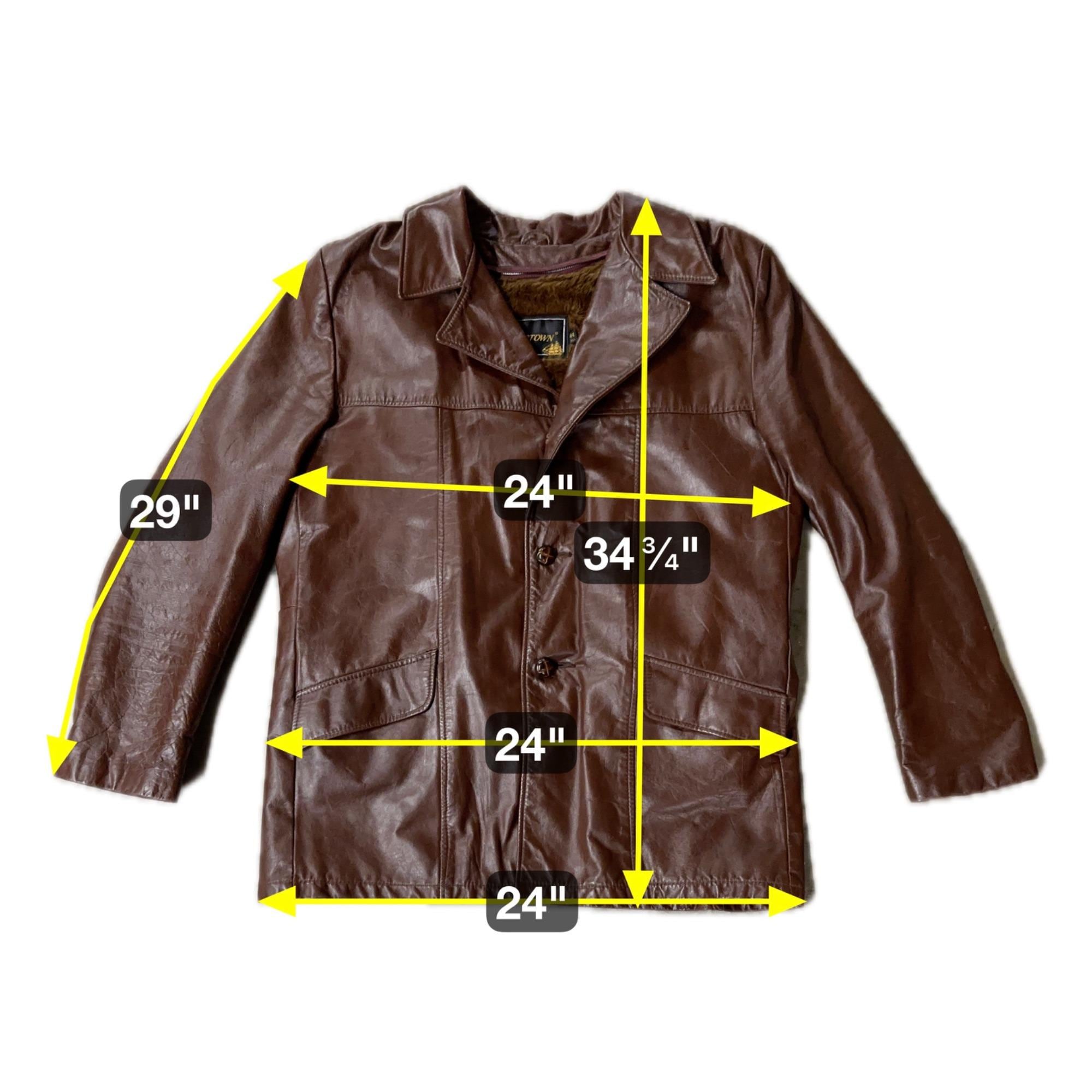 70S　VINTAGE　THEREE STAR ZIP　レザージャケット Vintage Leather Jacket Zip Lining Startown USA 1970s Mens Disco 44