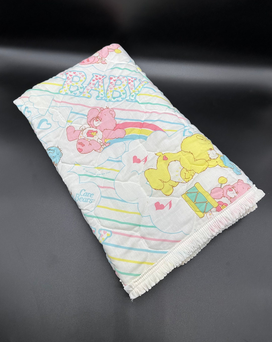 Vintage Care Bear Blanket Baby Crib 1984 America Greetings Etsy