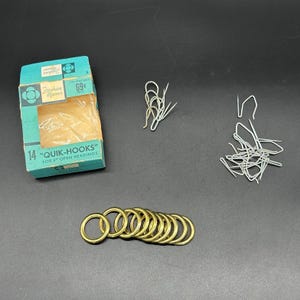 Vintage Curtain Hooks Quick Hook Fashion Manor Drapery Rings 1970s Retro Hardware
