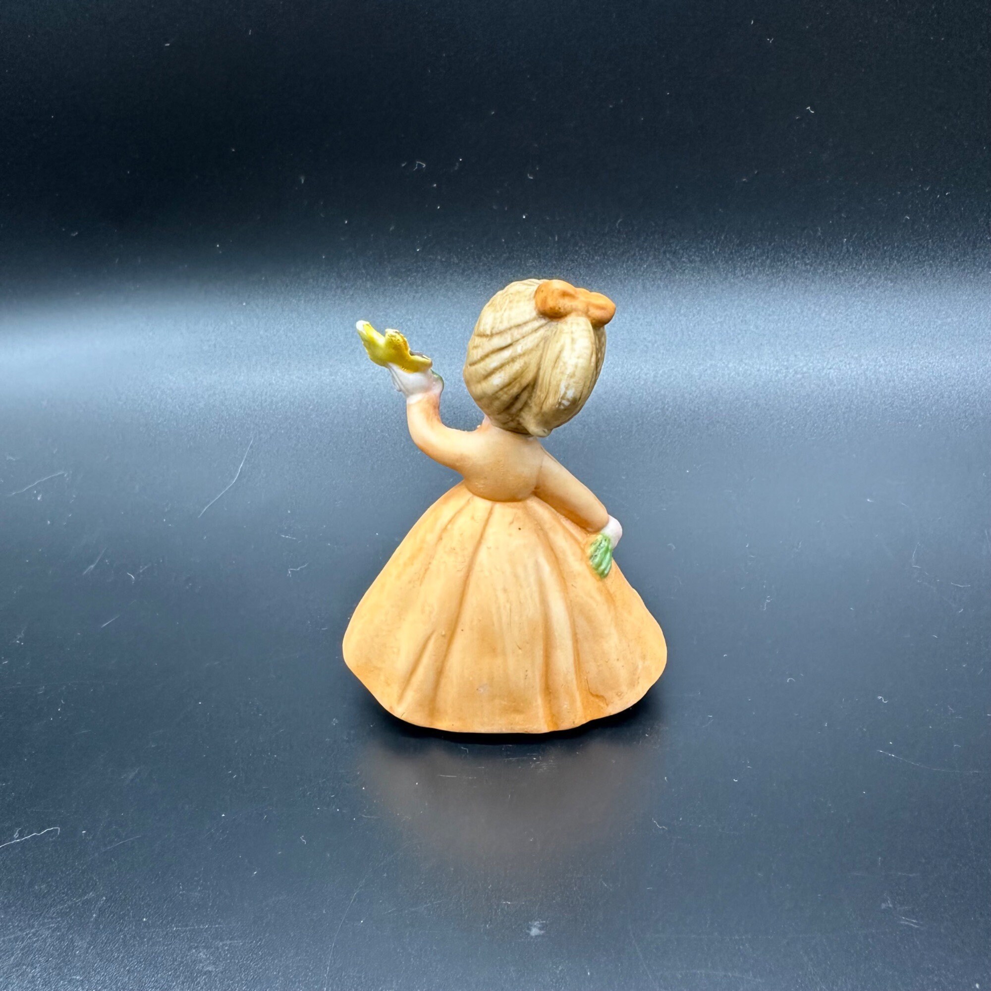 Vintage Girl Figurine George Good Josef 1974 Autumn Orange Yellow
