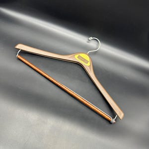 Vintage Harvey Wishbone III Suit Hanger Brown Plastic Wood Clothes Retro Closet