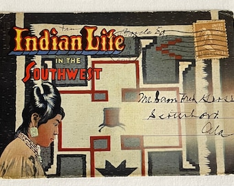 Bildhäfte Vykort Vintage Indian Life Arizona Southwestern Souvenir Hopi Pueblo