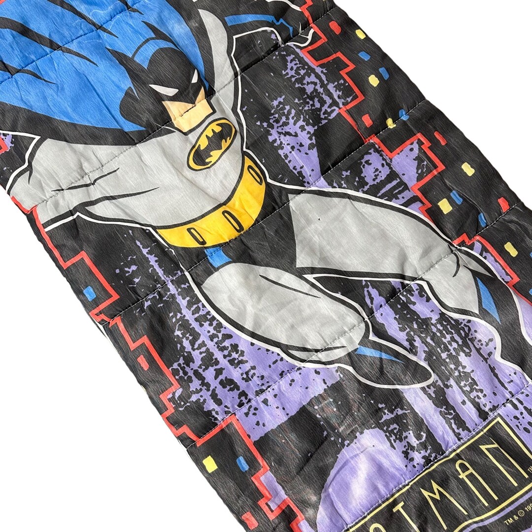 Vintage Batman Sleeping Bag 1992 DC Comics Youth Size Blanket Zip up