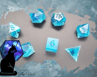 7 OR 8 Piece Polyhedral DND Dice Set | Poseidon's Offering | Greek Mythos Collection